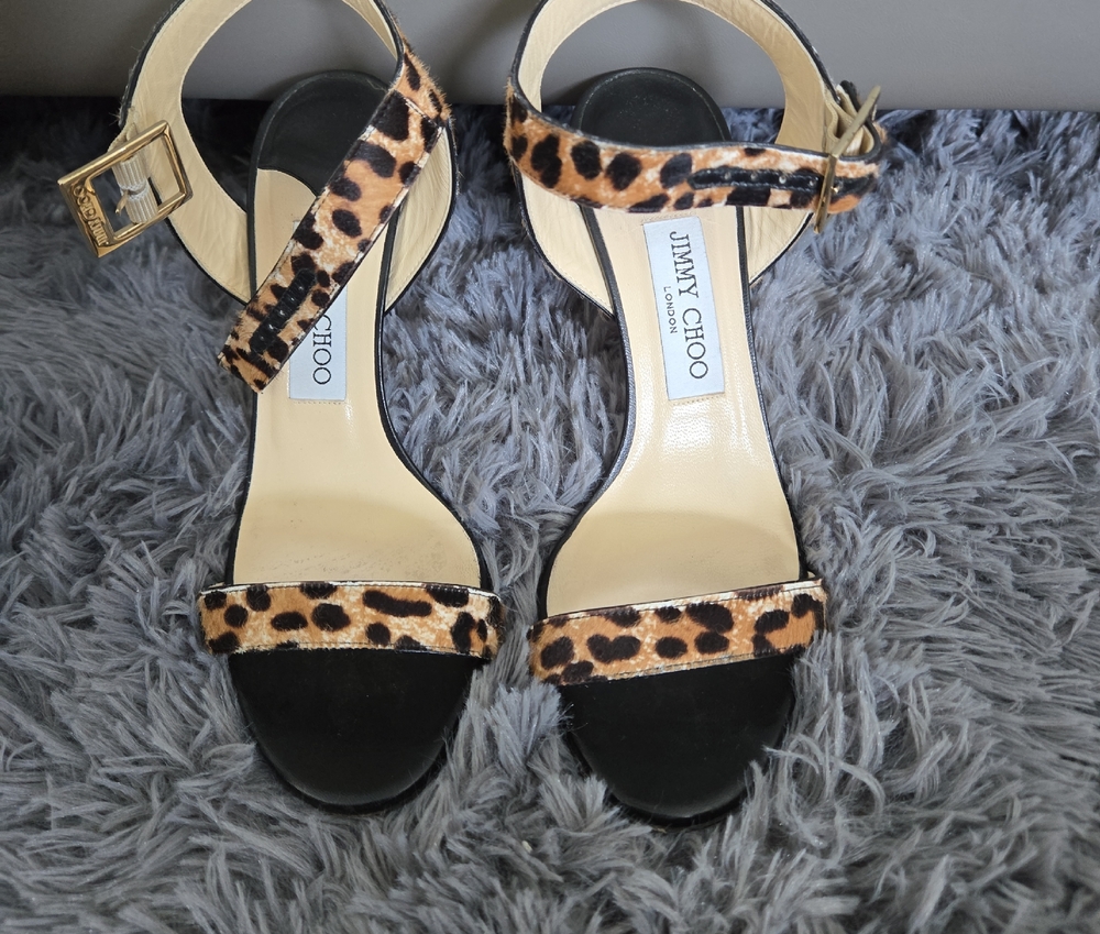 Jimmy Choo Black and Brown Heels with Stiletto Design